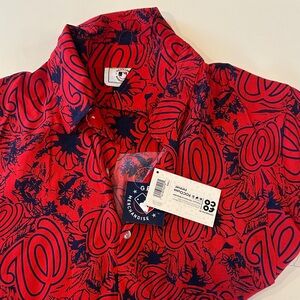 Washington Nationals Genuine Merchandise Red and Navy Hawaiian Women's Top